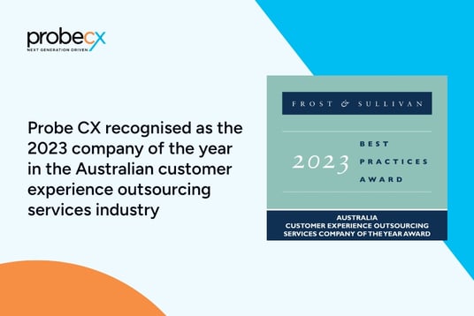 Probe CX awarded Australian Best Practices Company of the Year Award for CX Outsourcing by Frost & Sullivan